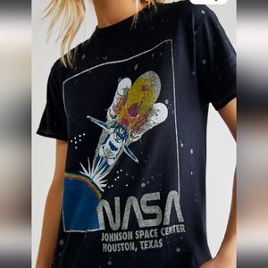 Free People Junk Food NASA Bleach Splatter Tee